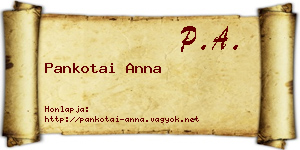 Pankotai Anna névjegykártya